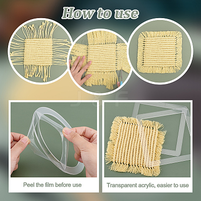 4Pcs 2 Styles Translucence Acrylic Knitting & Macrame Tassel Tool TOOL-GA0001-93-1