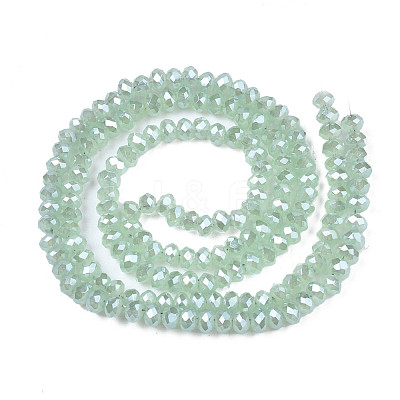 1 Strand Electroplate Imitation Jade Glass Beads Strands X-EGLA-J025-F07-1
