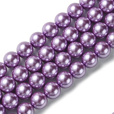Eco-Friendly Dyed Glass Pearl Round Beads Strands HY-A002-12mm-RB056-1