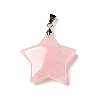 Natural Rose Quartz Pendants G-I319-04P-03-1
