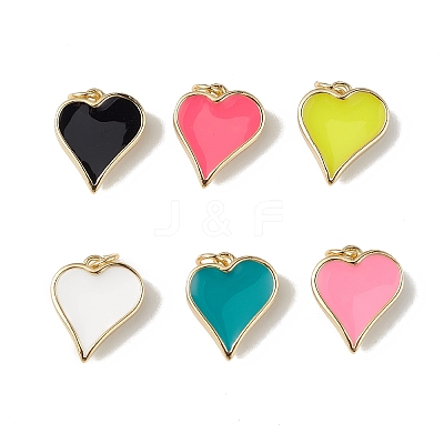 Eco-Friendly Rack Plating Brass Enamel Pendants KK-F848-02G-1