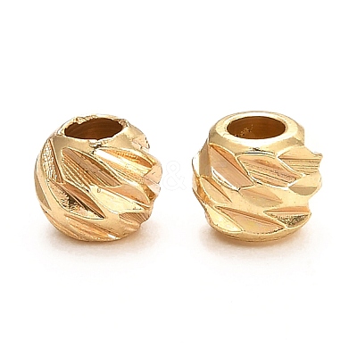 Brass Corrugated Beads KK-F828-04G-1