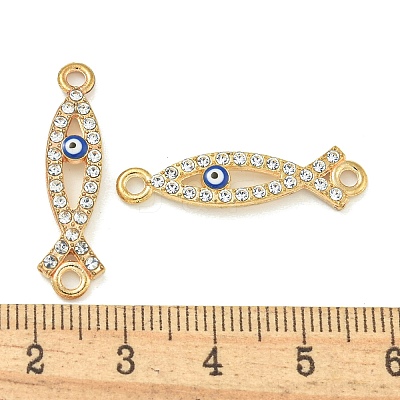 Alloy Blue Enamel Evil Eye Connector Charms ENAM-S003-03A-1