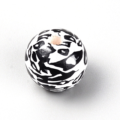 Spary Painted Natural Theaceae Wood Beads WOOD-TAC0007-08-1