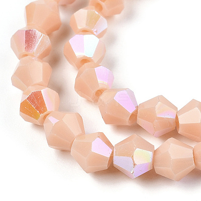Opaque Solid Color Electroplate Glass Beads Strands X-EGLA-A039-P6mm-L06-1