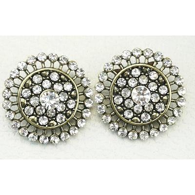 Rhinestone Shank Buttons BUTT-WH0003-13-1