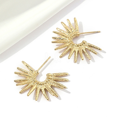 201 Stainless Steel Sun Stud Earrings EJEW-D084-14G-1