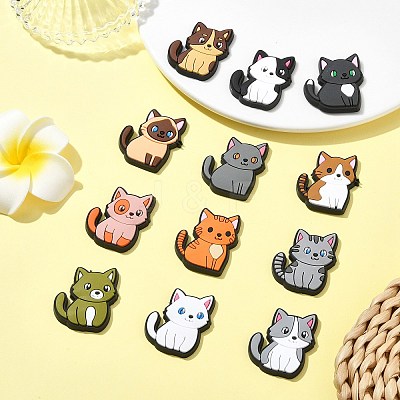 60Pcs 12 Colors Pet Theme PVC Plastic Cabochons FIND-CJ0002-56-1