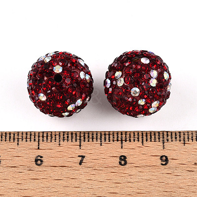 Polymer Clay Pave Rhinestone Beads RB-T018-01E-1