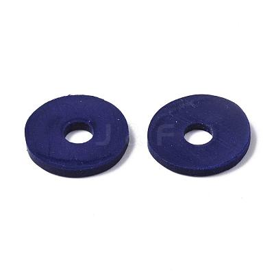Flat Round Handmade Polymer Clay Beads CLAY-R067-12mm-35-1