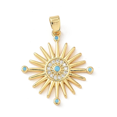 Brass Micro Pave Cubic Zirconia Pendants KK-F905-18G-03-1