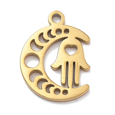 304 Stainless Steel Pendants STAS-R003-03G-03-1
