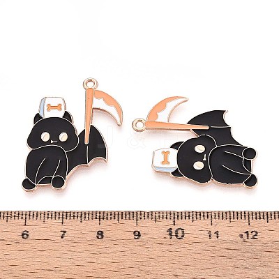 Halloween Theme Alloy Enamel Pendants ENAM-T022-54G-03-1