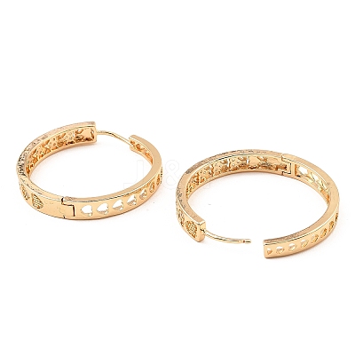 Brass Micro Pave Cubic Zirconia Hoop Earrings EJEW-D078-19KCG-1