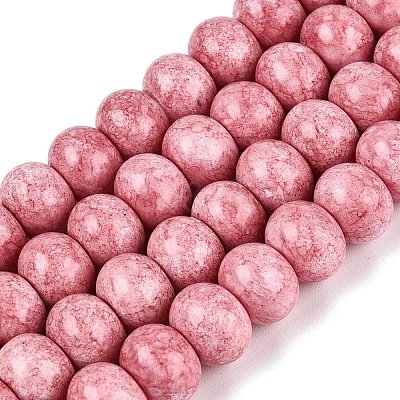 Opaque Baking Paint Glass Beads Strands GLAA-Q110-03A-03-1