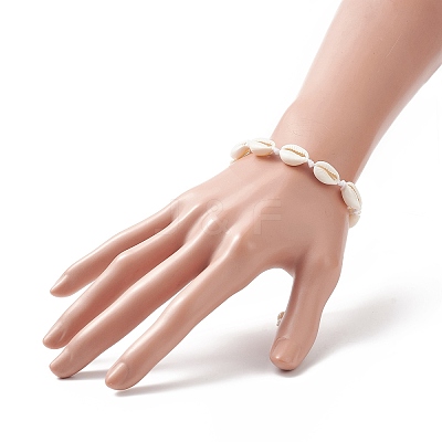Natural Shell & Synthetic Turquoise Braided Bead Bracelet for Women BJEW-JB09245-02-1
