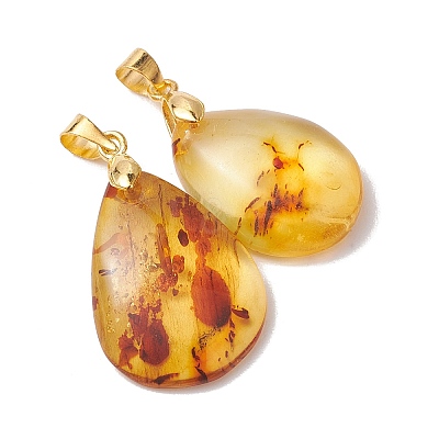 Natural Amber Pendants PALLOY-JF05260-01-1