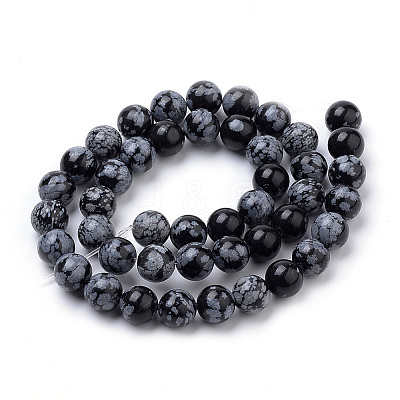 Natural Snowflake Obsidian Beads Strands X-G-S259-20-6mm-1