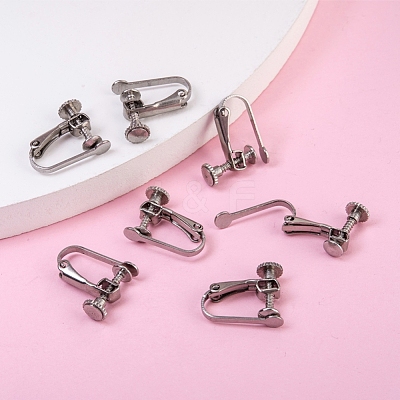 Tarnish Resistant 304 Stainless Steel Clip-on Earring Settings STAS-Q227-01-1