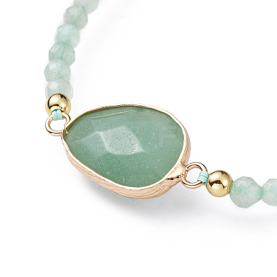 Adjustable Natural Green Aventurine Braided Bead Bracelets BJEW-JB04559-03-1