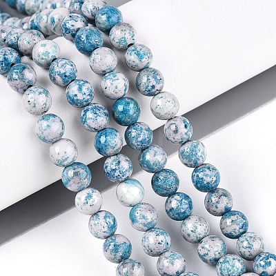 Dyed Synthetic Fossil Beads Strands G-T139-6mm-66G-1