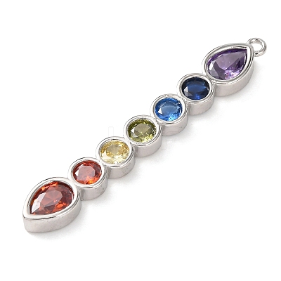 Brass Micro Pave Cubic Zirconia Pendants KK-A295-06A-P-1