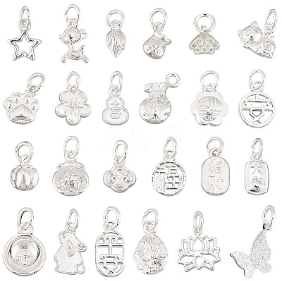 24Pcs 24 Styles Brass Charms FIND-PH0020-24-1