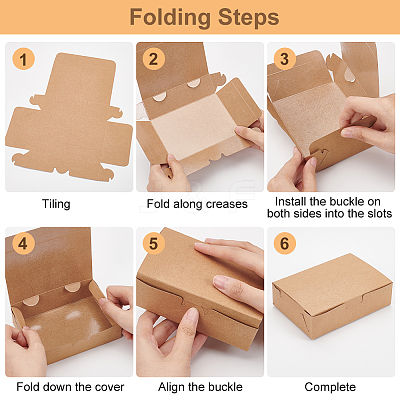 Disposable Kraft Paper Food Box LS-CON-WH0084-36B-1