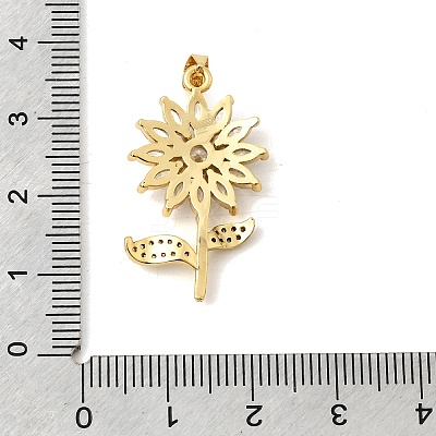 Brass Micro Pave Clear Cubic Zirconia Pendants KK-A296-07D-G-1