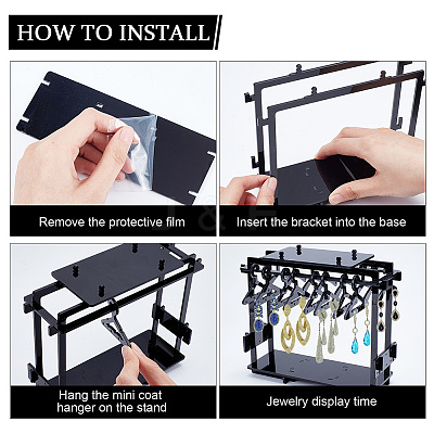 Acrylic Earring Display Stands EDIS-WH0030-14A-1
