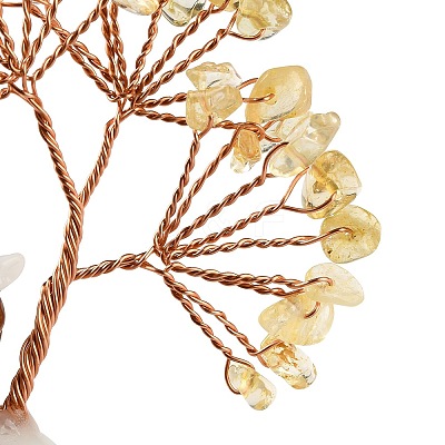 Natural Citrine Chips Tree of Life Decorations DJEW-A017-01P-1