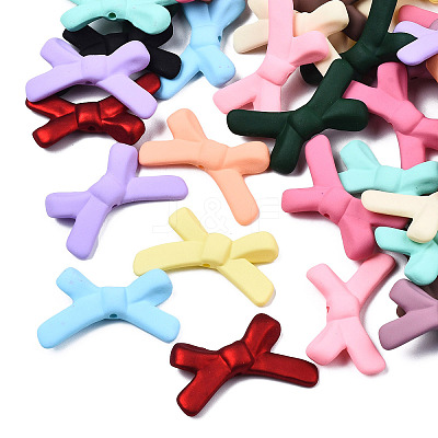 Spray Painted Acrylic Beads OACR-N015-014-B01-1