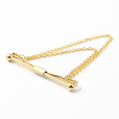 Brass Hanging Chains Collar Pins Tie Clips AJEW-WH0401-65G-1