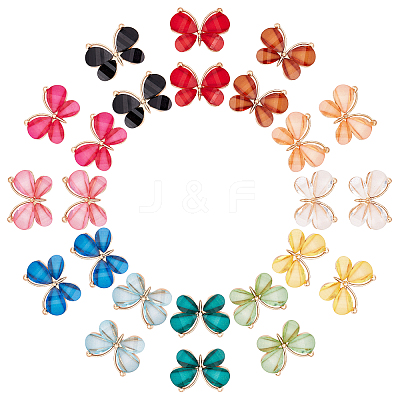 48Pcs 12 Colors Resin Pendants FIND-AR0001-11-1