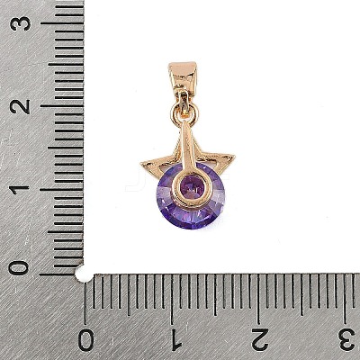 Brass Micro Pave Cubic Zirconia Pendants KK-E795-03KCG-01-1