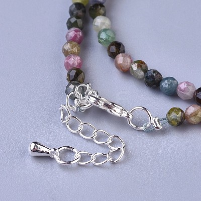 Natural Multicolor Tourmaline Beaded Necklaces NJEW-K114-C-A15-1