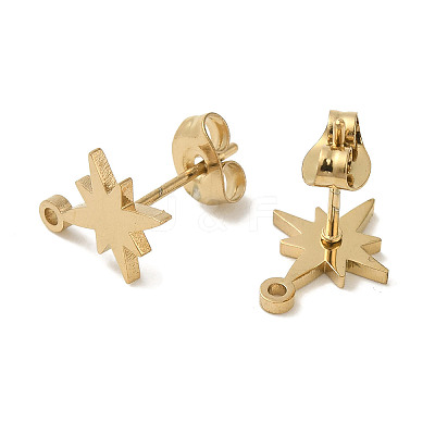 Ion Plating(IP) 304 Stainless Steel Stud Earring Findings X-STAS-I206-57G-1