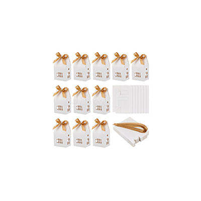 Hollow House Shaped Cardboard Paper Candy Boxes CON-WH0084-82B-1