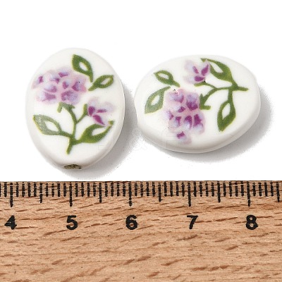 Hand Painted Oval Porcelain Beads PR-CBA03B0-01C-1