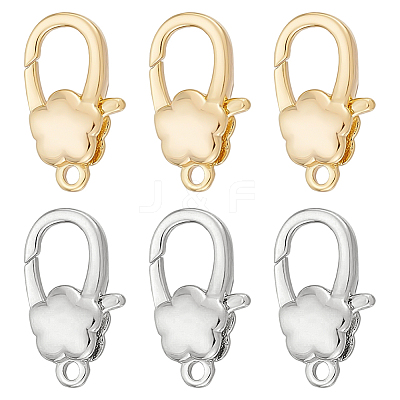 6Pcs 2 Colors Brass Lobster Claw Clasps KK-FG0001-29-1