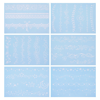 6 Sheets Luminous Paper Tattoo Stickers STIC-TAC0001-007A-1