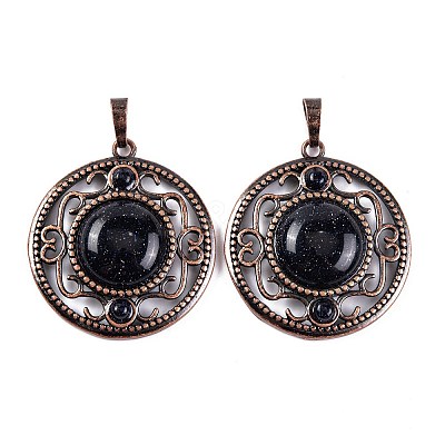 Synthetic Blue Goldstone Pendants G-Q158-03-14-1