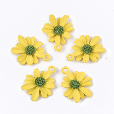 Spray Painted Alloy Pendants X-PALLOY-N0147-04D-1