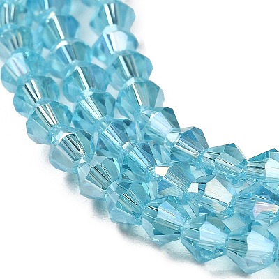 Transparent Electroplate Glass Beads Strands EGLA-A039-T4mm-B20-1