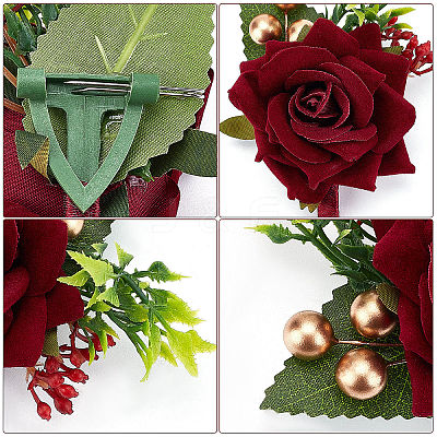 1Pc Silk Brooch AJEW-DJ0001-02-1