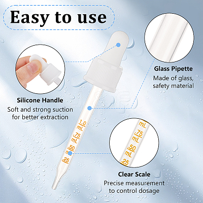 8Pcs Glass & PP Plastic Dropper FIND-OC0003-71-1