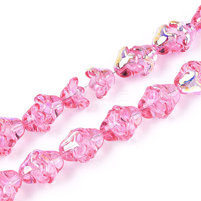 Electroplate Transparent Glass Beads Strands EGLA-N020-03E-1