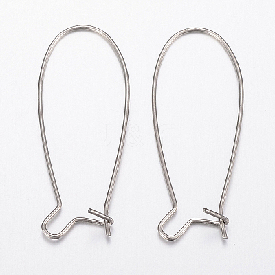 Tarnish Resistant 304 Stainless Steel Hoop Earrings Findings Kidney Ear Wires LS-X-STAS-H434-46P-1