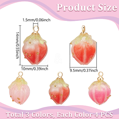 12Pcs 3 Colors Opaque Acrylic Charms MACR-UN0001-02-1