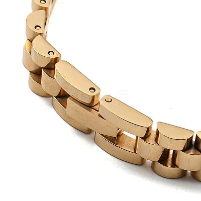 Ion Plating(IP) 304 Stainless Steel Thick Link Chain Bracelet Hand Polished BJEW-G649-10B-G-1
